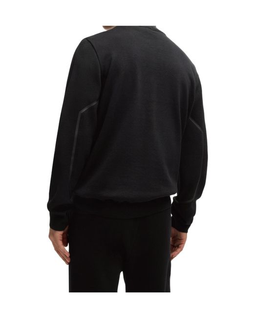 Boss Black Half-Zip Stand Collar Long-Sleeve Knit Top for men