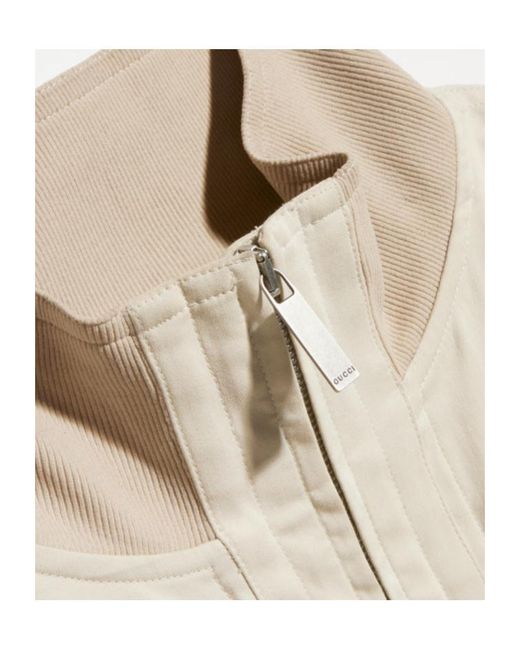 Gucci Natural Poplin Zip-Up Jacket