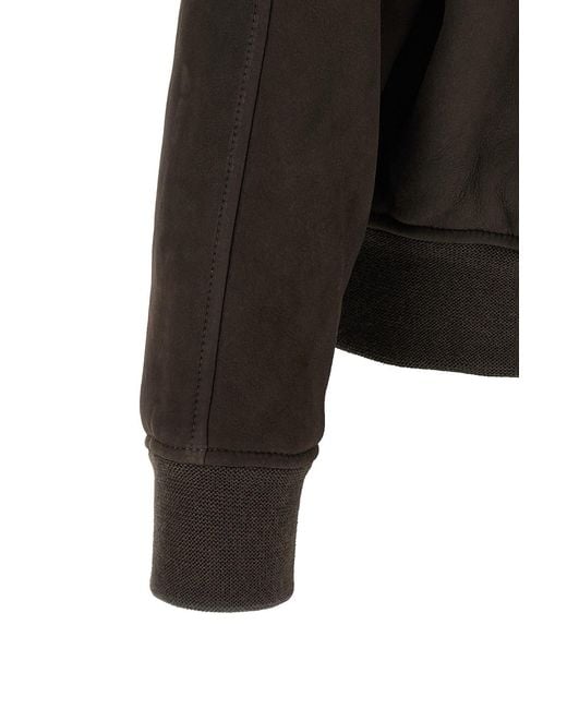 Giorgio Brato Black Long-Sleeve Bomber Jacket for men