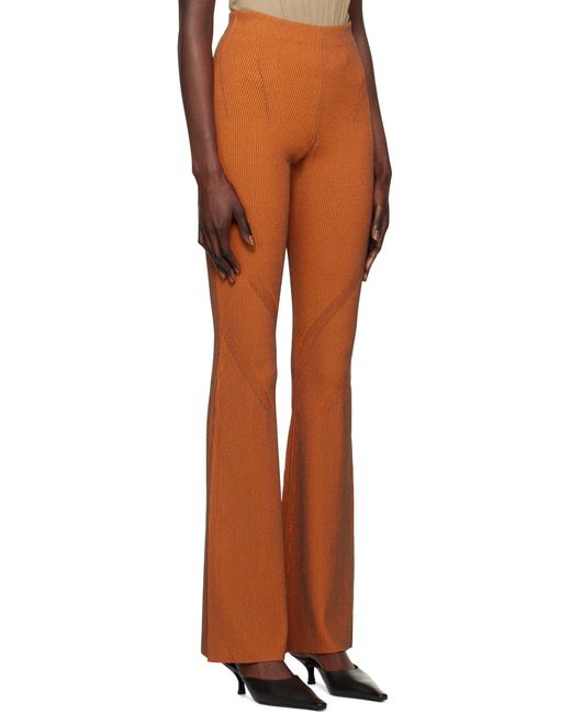 Dion Lee Brown Angled Rib Casual Pants for men