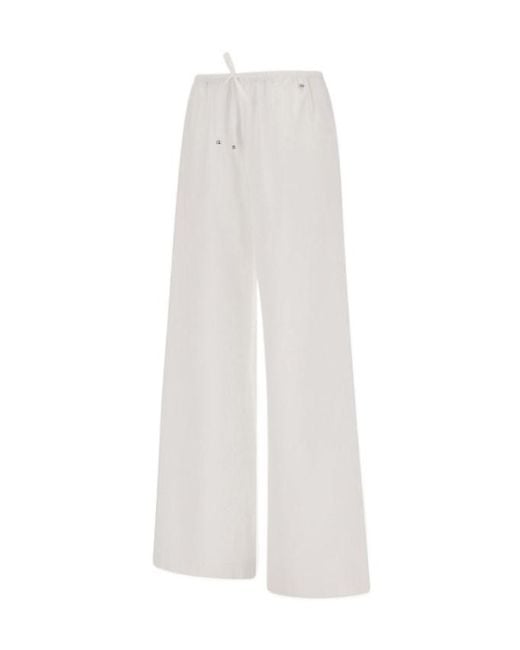 Herno White Wide-Leg Drawstring Pants