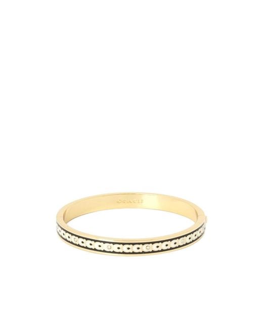 COACH White Signature Bangle Bracelet