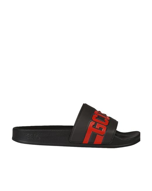 Gcds Brown Logo Open-Toed Sandals for men