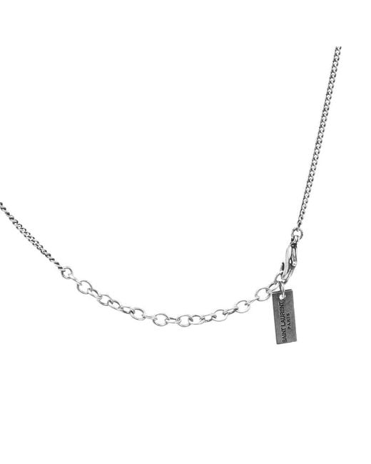 Saint Laurent Metallic Sl Charm Necklace for men