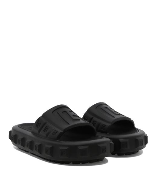 Balmain Black Ari Flat Mules for men