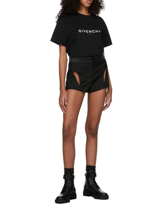 Givenchy Black 4G Emblem Printed Crewneck T-Shirt