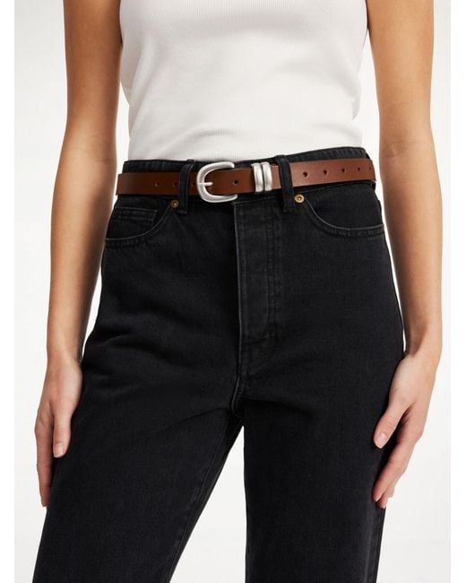 By Malene Birger Brown Zoilo Metal Buckle Belt