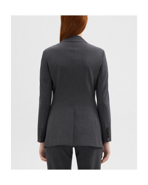 Theory Black Single-Breasted Tailored Blazer