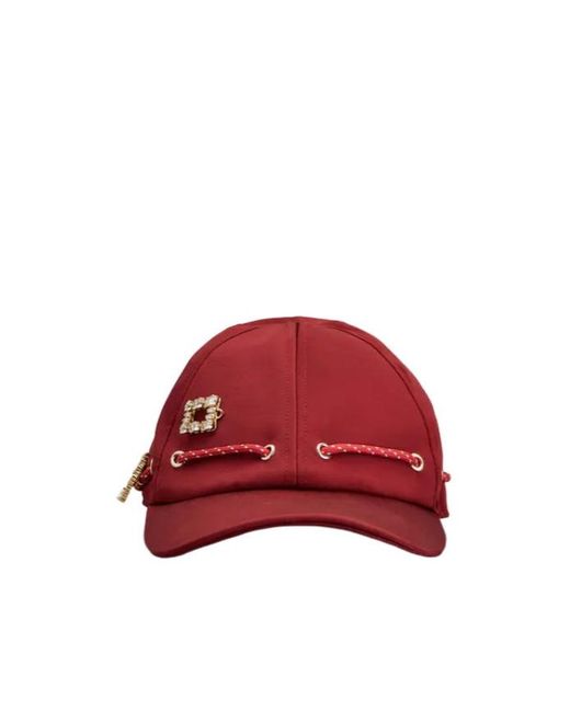 Roger Vivier Red Tres Vivier Baseball Cap