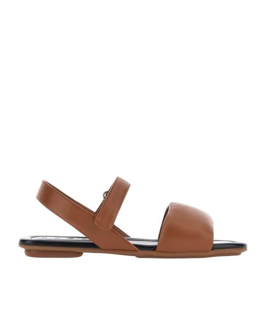 Hogan Brown Leather Flats