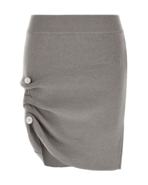 GIUSEPPE DI MORABITO Gray Jewel Pin Skirt