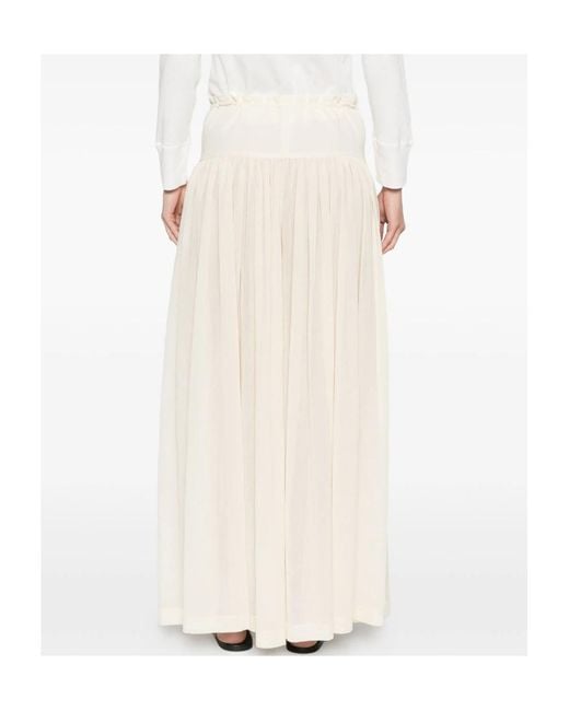 The Row White Long Drawstring Skirt