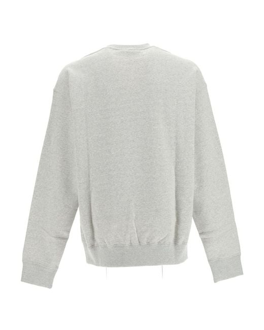 Jil Sander Gray Logo Printed Crewneck Sweatshirt for men