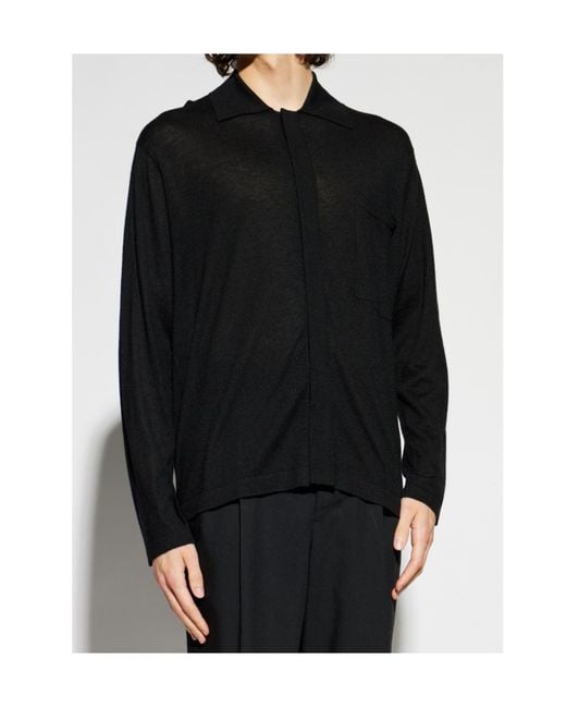 Lisa Yang Black Kieran Pocket Knit Cardigan for men
