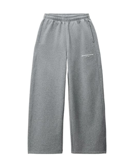 Alexander Wang Gray Mid-Rise Relaxed Sweatpant W/ Logo Print