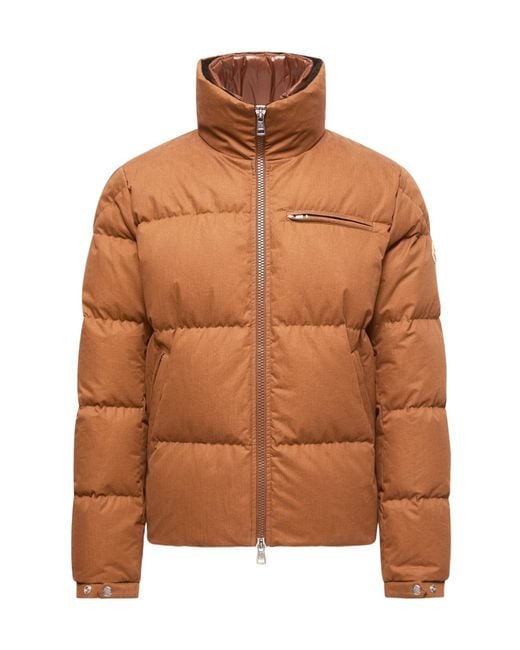 Moncler Brown Isenviel Cotton Poplin Short Down Jacket for men