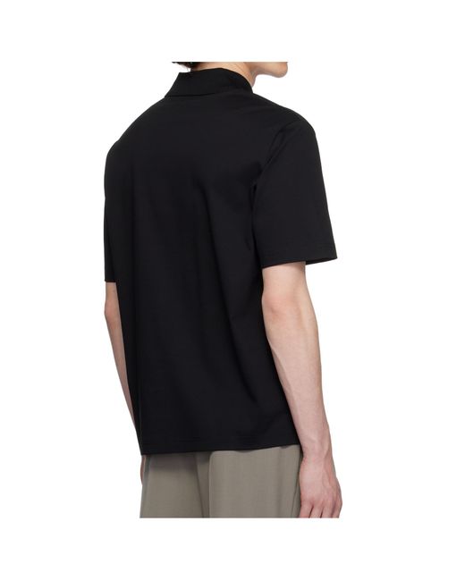 Mackage Black V-Neck Short Sleeved Polo Shirt for men