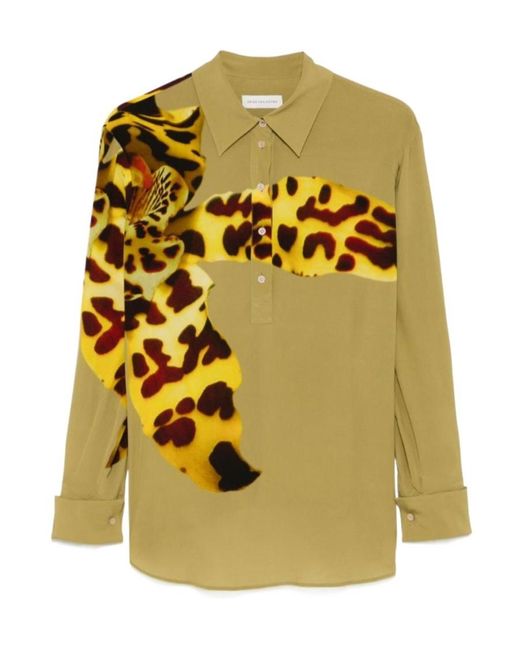 Dries Van Noten Yellow Long Sleeve Shirt