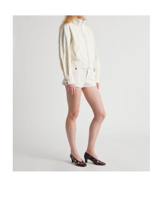Paloma Wool White High-Neck Zip-Up Bomber Jacket