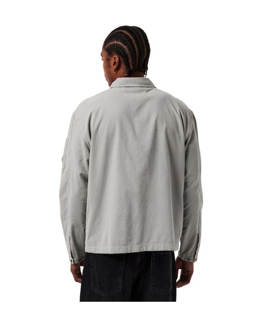 C P Company Gray Solid Color Overshirt for men