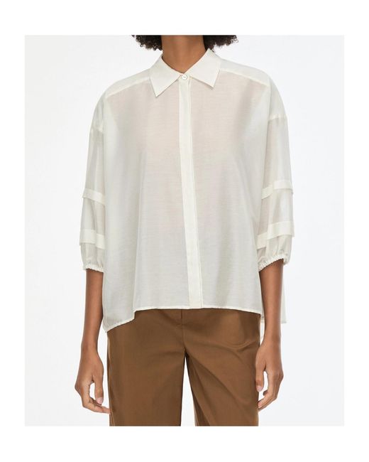 iBlues White Silk-Blend Shirt