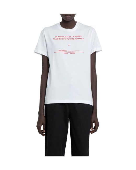 Raf Simons White Graphic Print T Shirt