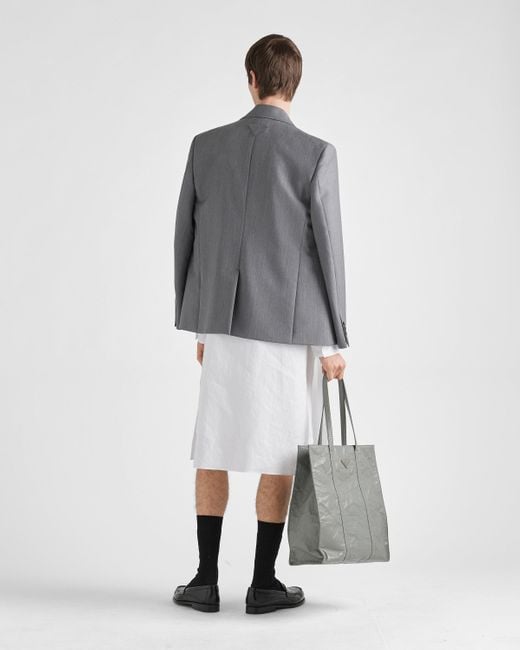 Prada Gray Buttoned Tailored Blazer for men