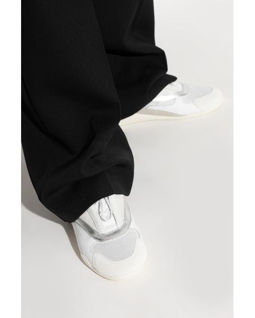 Vic Matié White Contemporary Lace-Up Sneakers