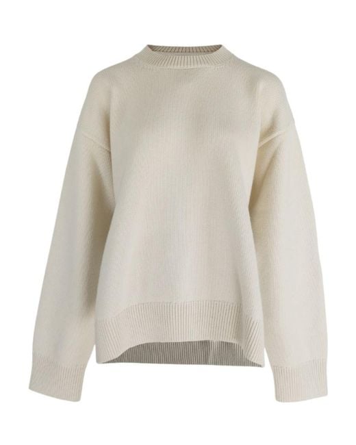 Jil Sander White Crew-Neck Sweater