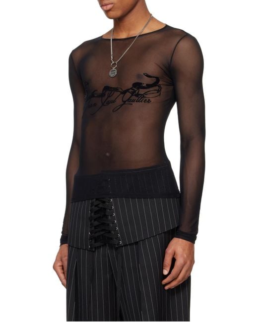 Jean Paul Gaultier Black Tattoo Ruban Top for men