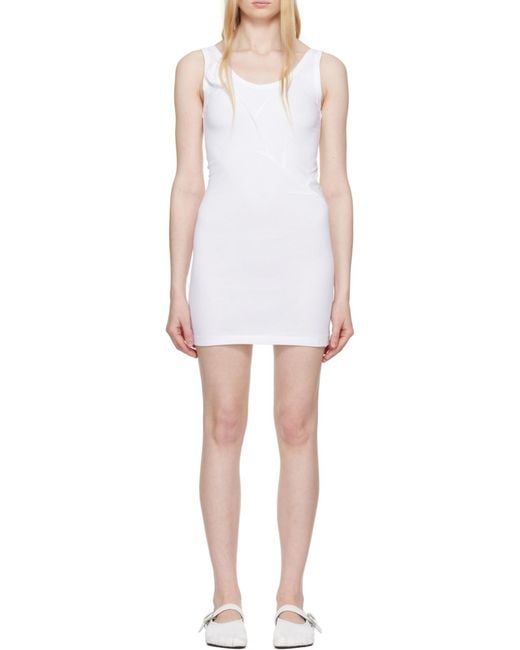 Coperni White Rose Appliqué Mini Dress
