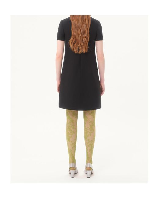 Valentino Black Leopard-Bow Short-Sleeved Mini Dress