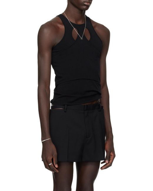Dion Lee Black Mobius Loop Cut-Out Tank Top for men