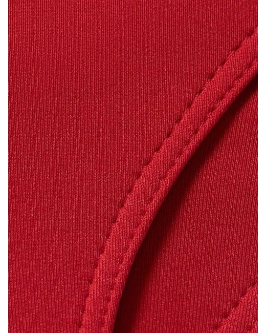 Mugler Red Strappy Cut Out Bikini Bottoms
