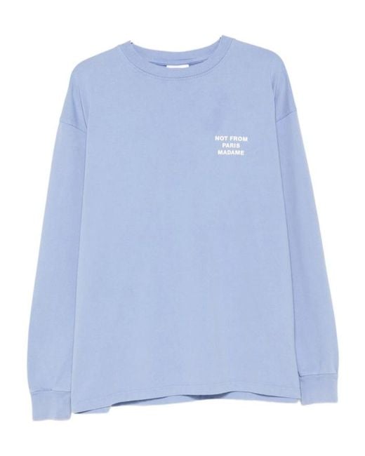 Drole de Monsieur Blue Long-Sleeved T-Shirt for men