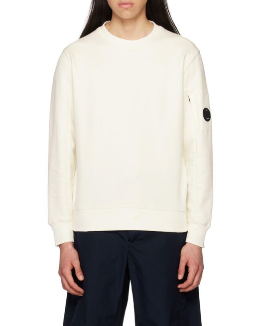 C P Company White Lens-Detail Knit Jumper for men