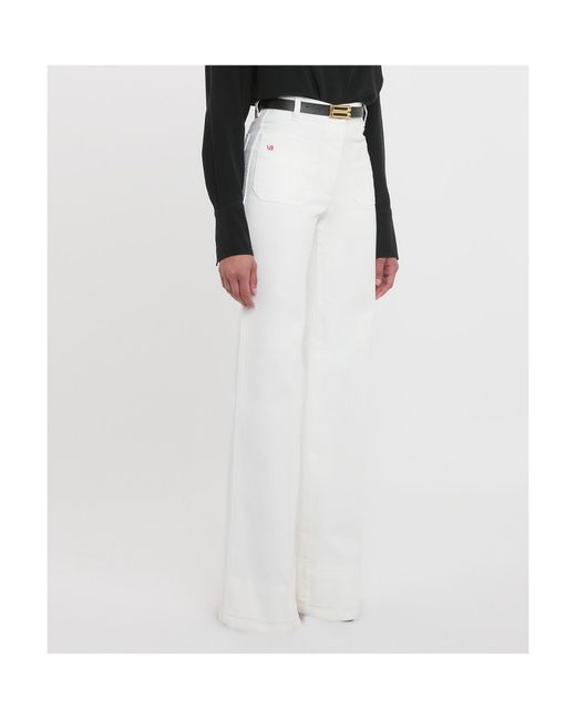 Victoria Beckham White Alina High Waisted Jeans