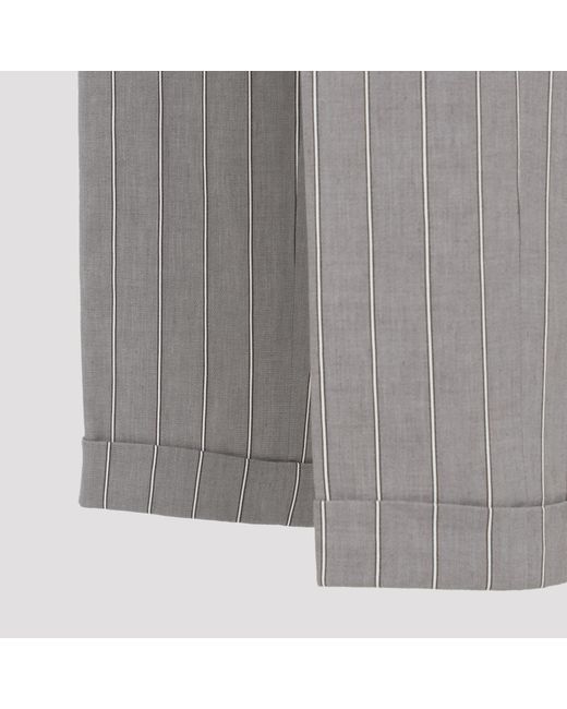 Peserico Gray Elastic-Waist Trousers