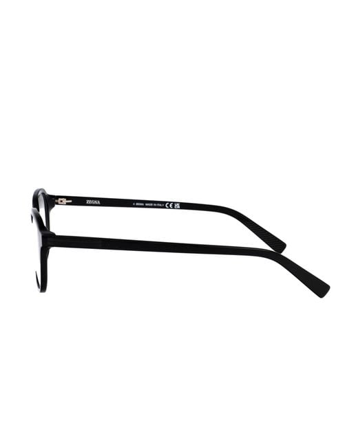 Zegna White Square Frame Glasses for men