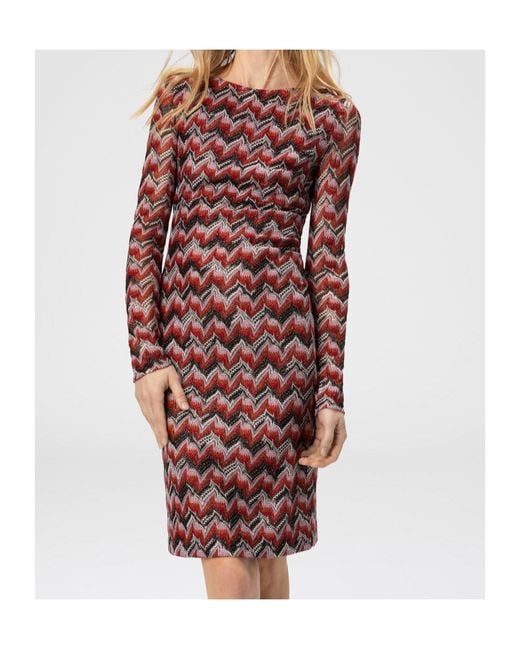 Missoni Red Boat Neck Dress