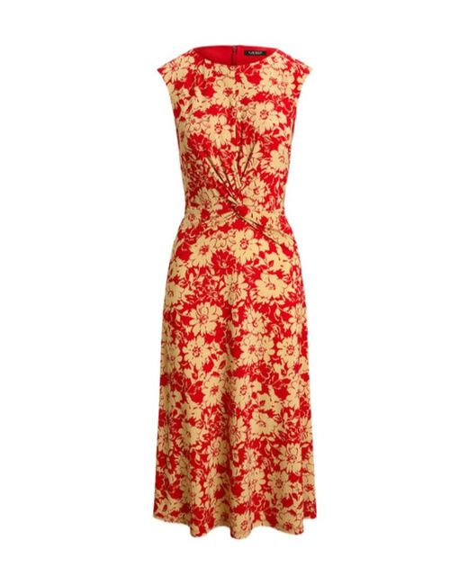 Ralph Lauren Red Round-Neck Dress