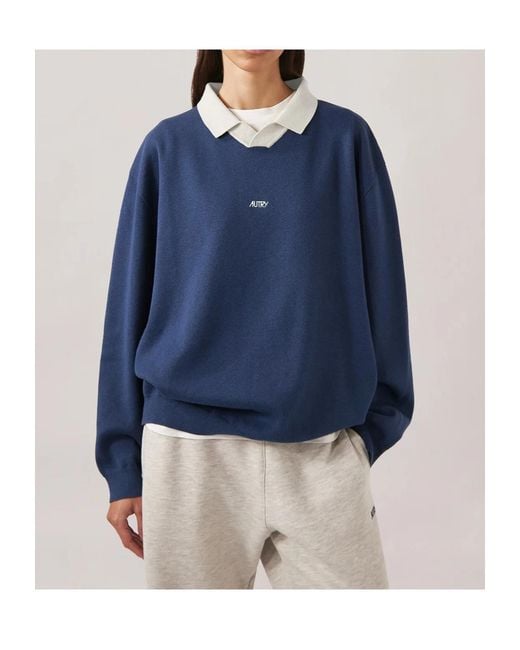 Autry Blue Contrast Collar Knitted Sweater for men