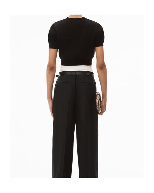 Alexander Wang Black Logo Embossed Ribbed Jumper