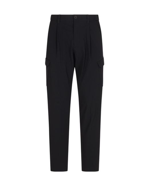 Herno Blue Elasticated Waistband Cargo Trousers for men