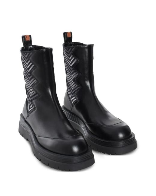 Missoni Black Embroidered-Design Boots