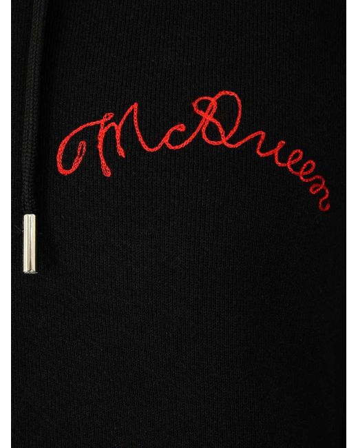 McQueen Black Vintage Loopback Hooded Jacket for men