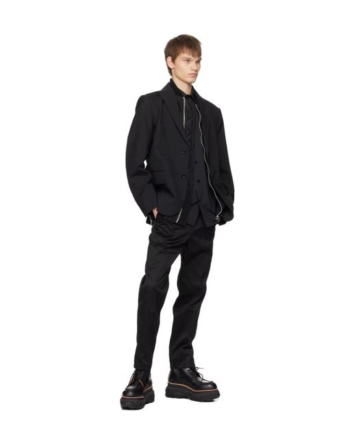 Sacai Black Four-Pocket Casual Pants for men