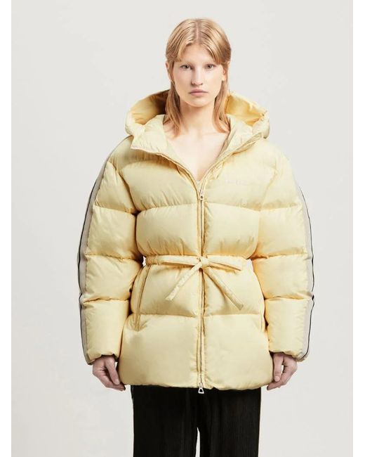 Palm Angels Natural Logo Embroidered Down Jacket