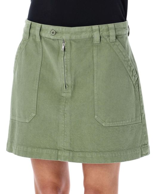A.P.C. Green Sarah Denim Mini Skirt