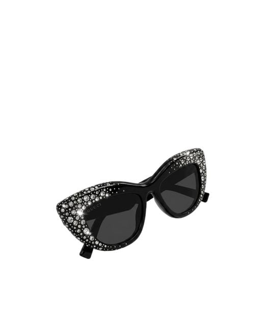 Gucci Black Eyewear Cat Eye Frame Sunglasses